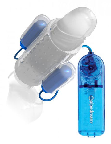 Classix Dual Vibrating Penis Sleeve Blue &amp; Clear