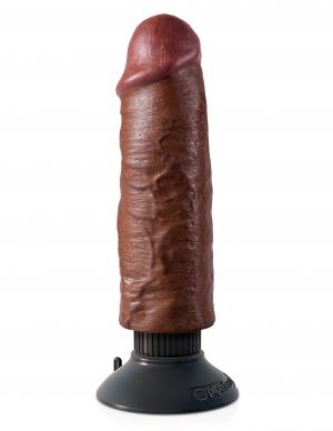 King Cock 6 inches Cock Brown Vibrating Dildo