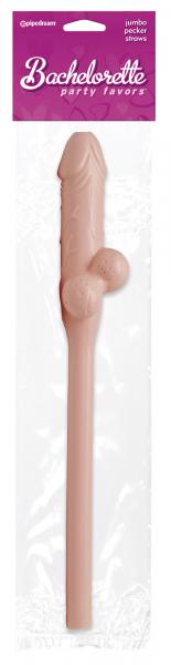 Bachelorette Jumbo Pecker Straws Beige