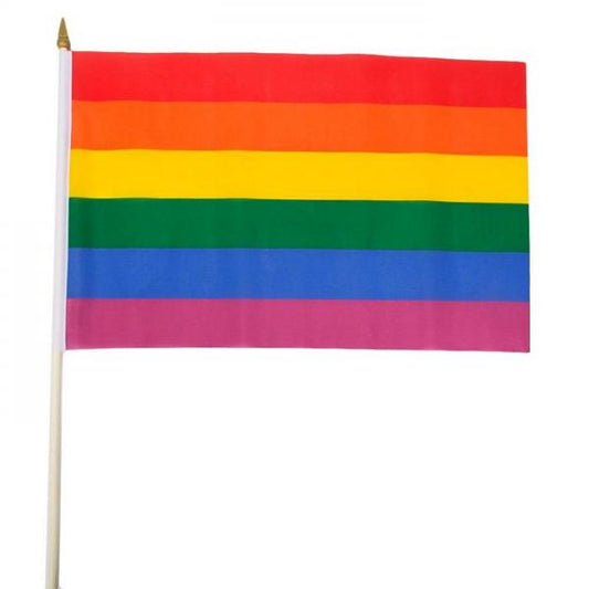 Gaysentials Rainbow Stick Flag 4 inches by 6 inches