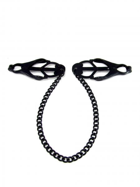 M2M Nipple Clamps Jaws With Chain Black