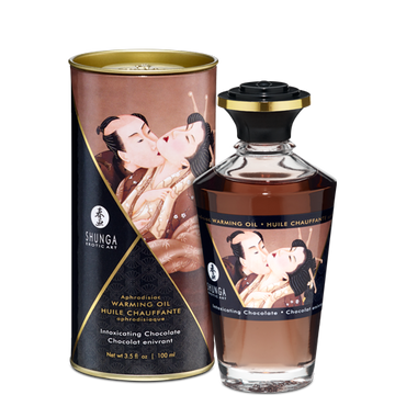 Shunga Warming Massage Oil Chocolate 3.5 fluid ounces