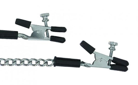 Adjustable Alligator Nipple Clamps With Link Chain Silver