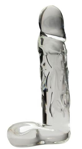 Large 9" Realistic Glass Dildo - Clear