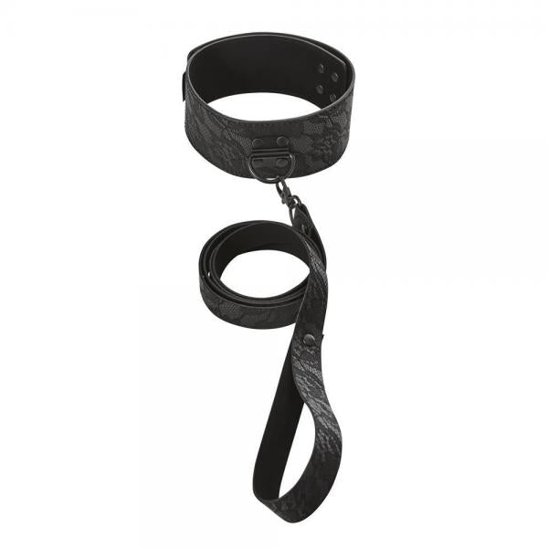 Sincerely Locking Lace Collar &amp; Leash Black