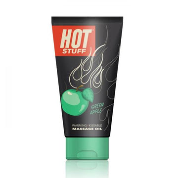 Hot Stuff Warming Massage Oil Green Apple 6 fluid ounces