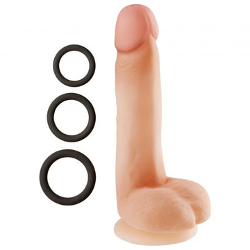 Cloud 9 Dual Density Real Touch 7 inches Dong with Balls Beige