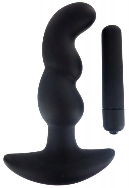 Onyx Vibrating Silicone Anal Plug Black