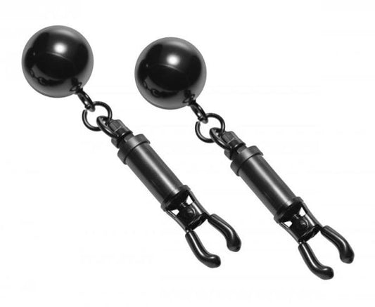 Black Bomber Nipple Clamps Ball Weights