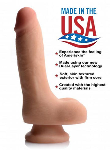 Usa Cocks 7in Ameriskin Dildo- Light