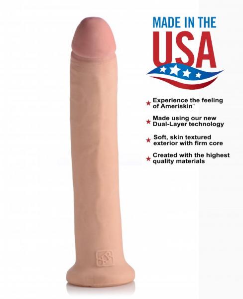 Usa Cocks 13in Ameriskin Dildo W/o Balls- Light