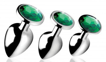 Booty Sparks Emerald Green Gem Anal Plug Set