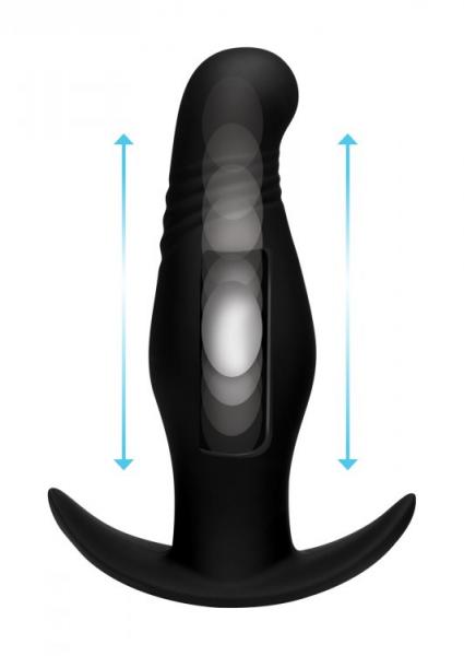 Thump It 7X Rippled Thumping Anal Plug Black