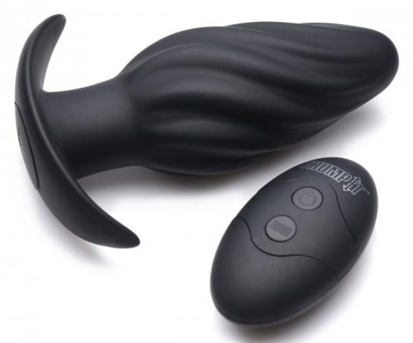 Thump It 7X Swirled Thumping Anal Plug Black