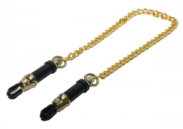 Deluxe Adjustable Nipple Clamps with Gold Chain